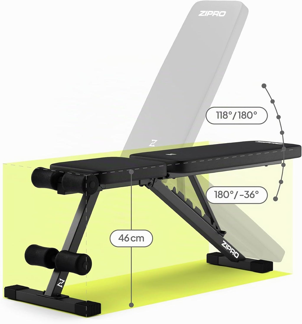 ZIPRO Adjustable Weight Bench Stride