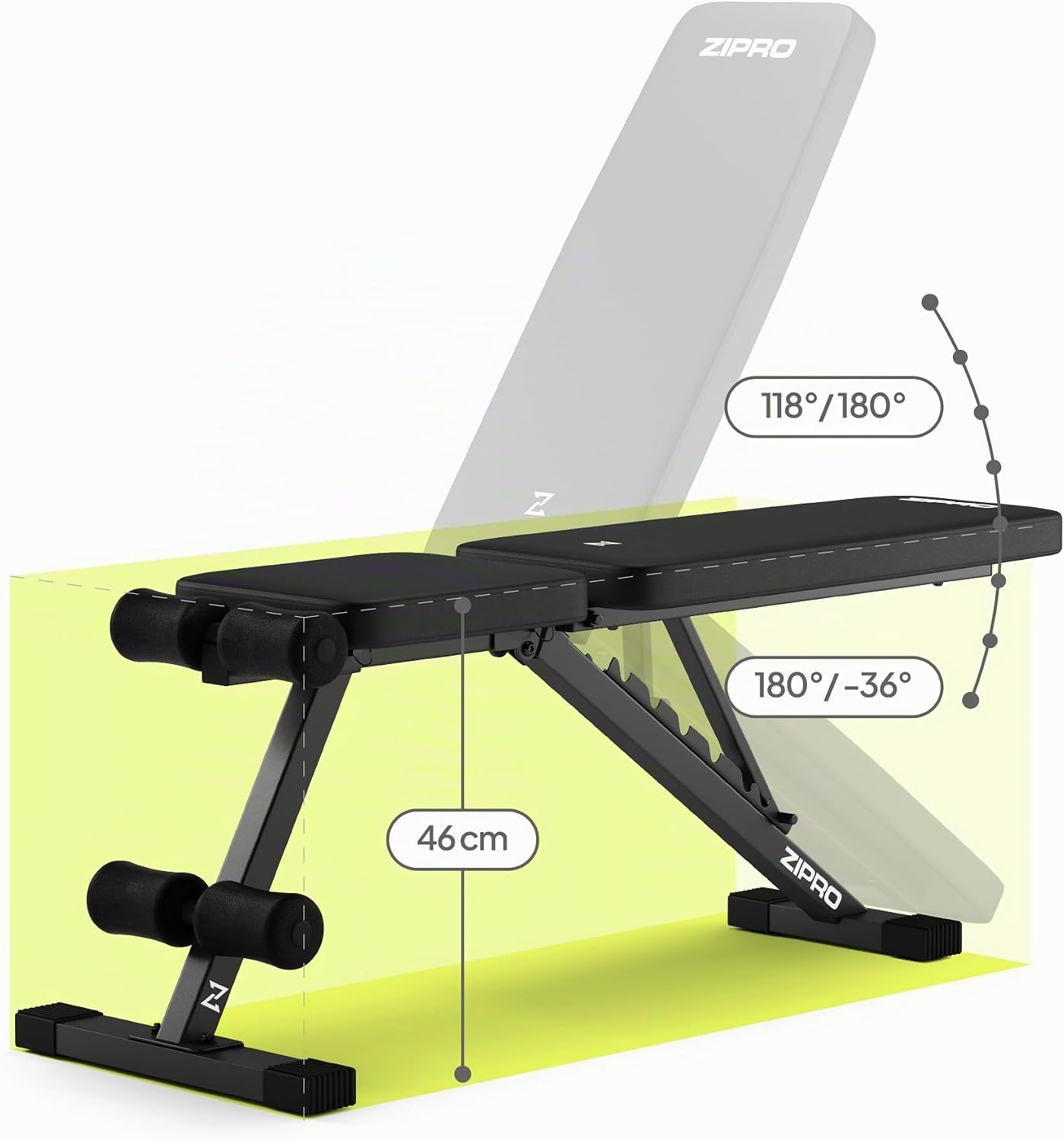 ZIPRO Adjustable Weight Bench Stride