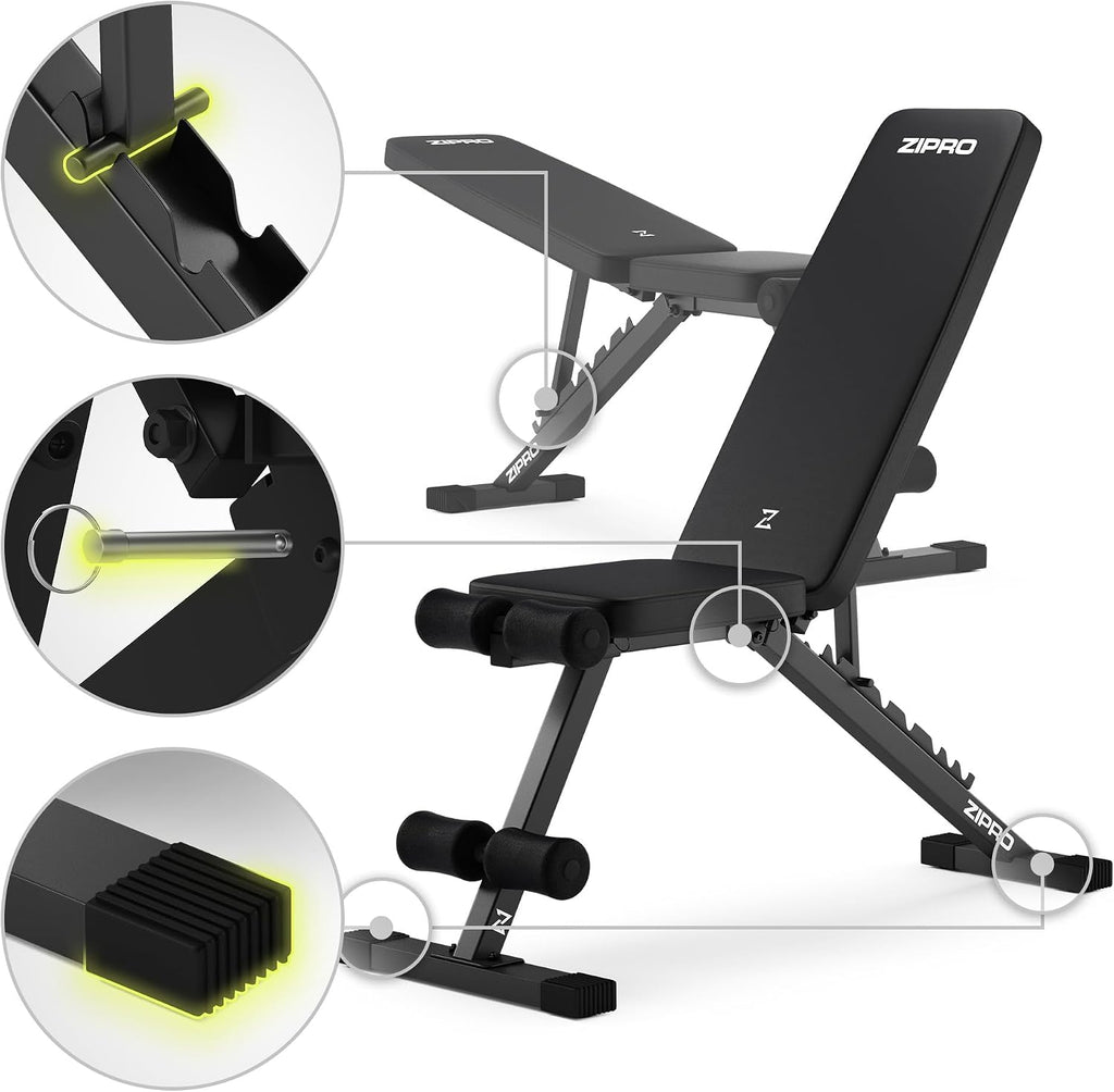 ZIPRO Adjustable Weight Bench Stride