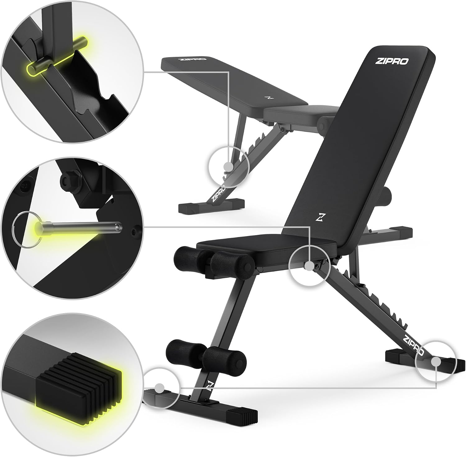 ZIPRO Adjustable Weight Bench Stride