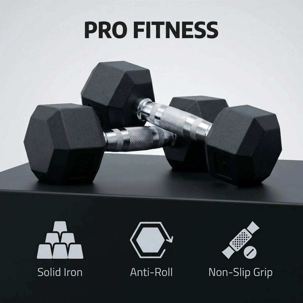 20kg Hex Dumbbells & Grips
