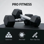 20kg Hex Dumbbells & Grips
