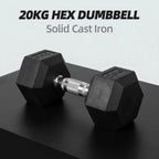20kg Hex Dumbbells & Grips