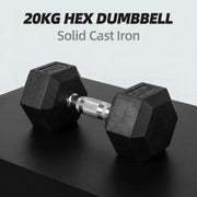 20kg Hex Dumbbells & Grips