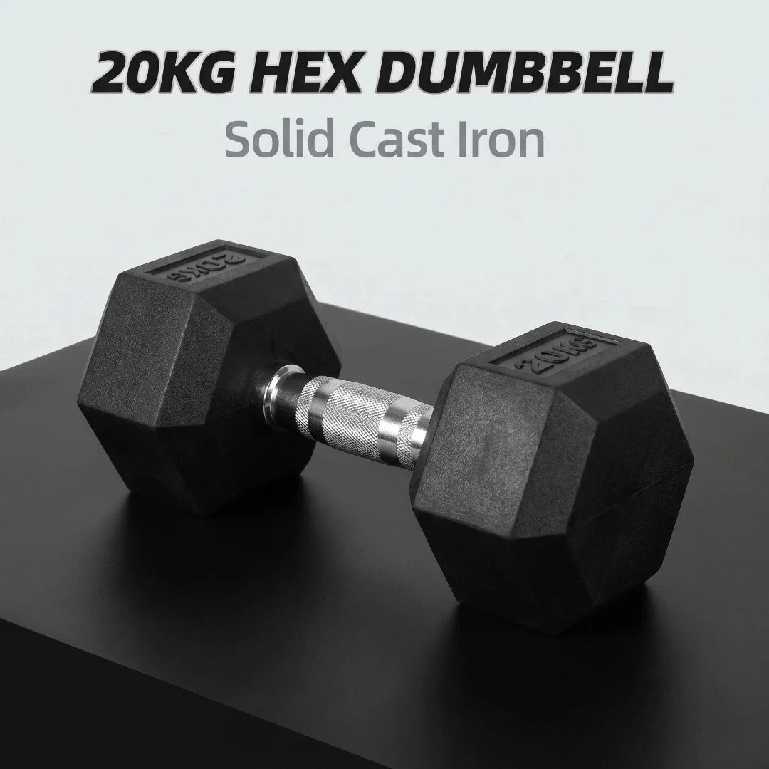 20kg Hex Dumbbells & Grips