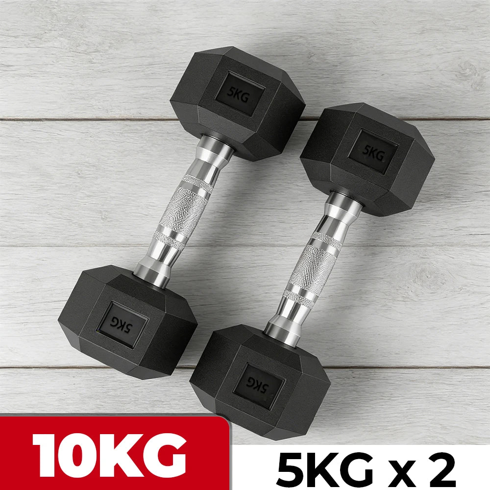 20kg Hex Dumbbells & Grips