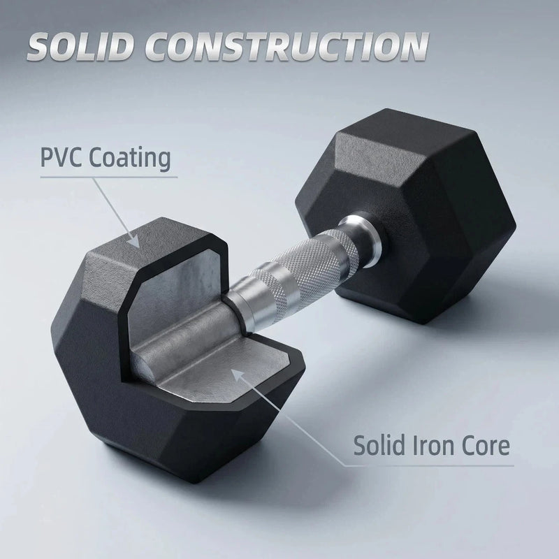 20kg Hex Dumbbells & Grips