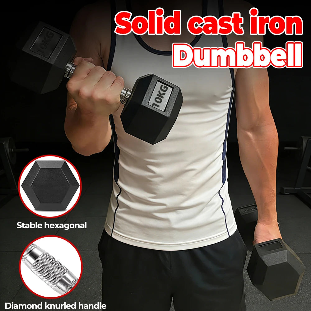 20kg Hex Dumbbells & Grips