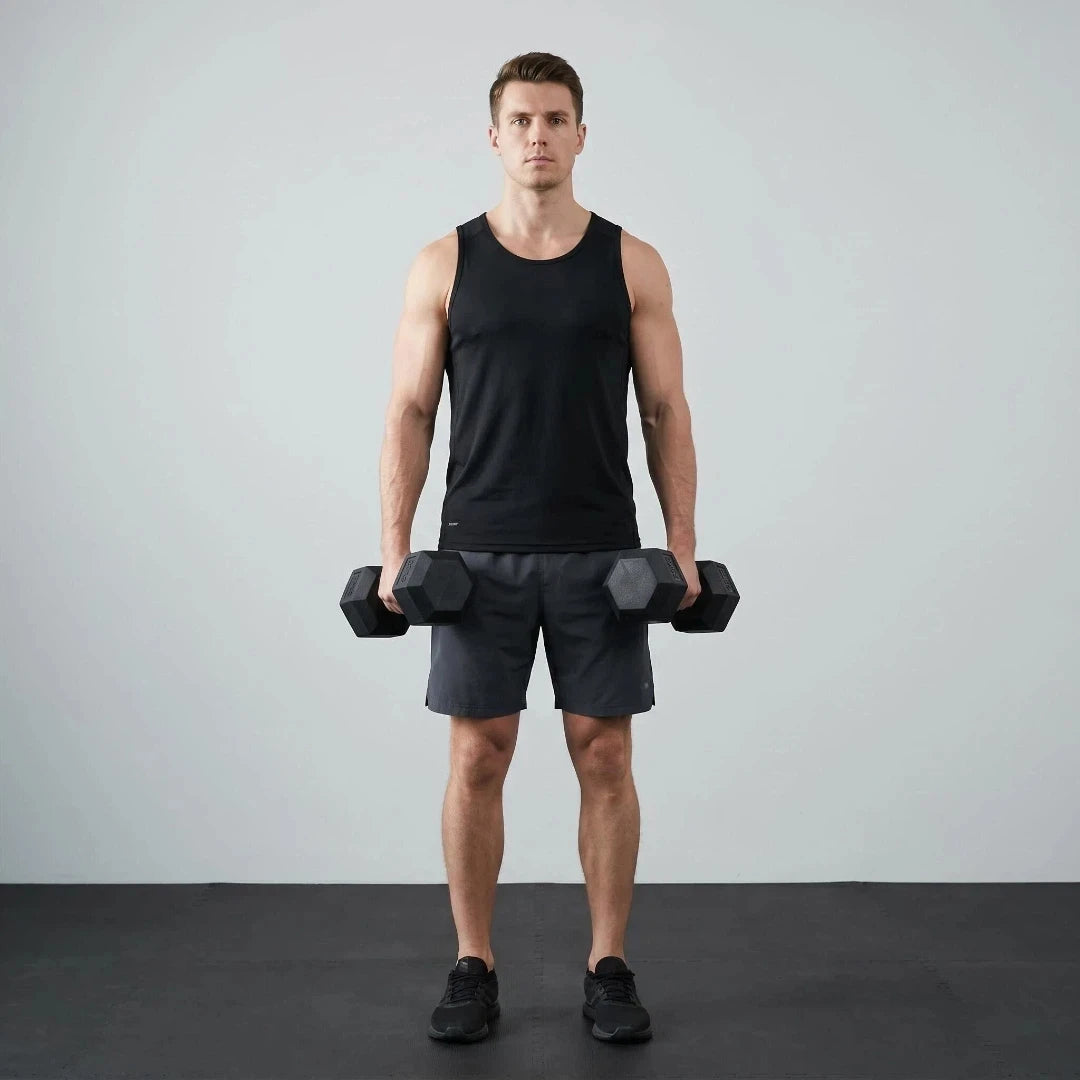 20kg Hex Dumbbells & Grips